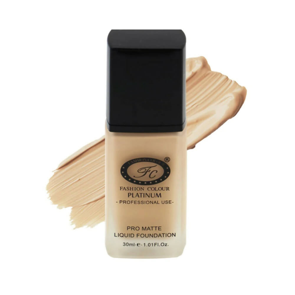 Fashion Colour Pro Matte Liquid Foundation in Light Beige for fair to medium skin tones
