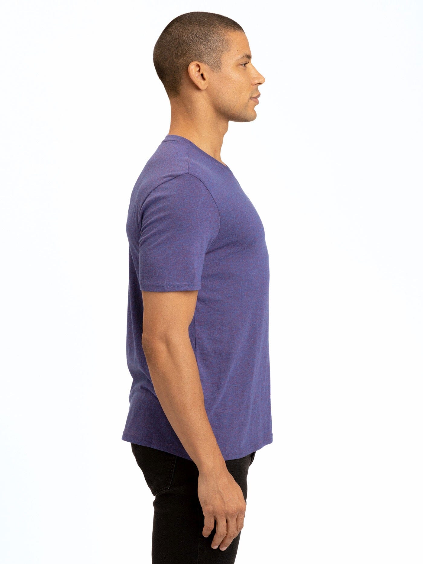 Men's Core Triblend Jersey V-Neck Tee in Purple