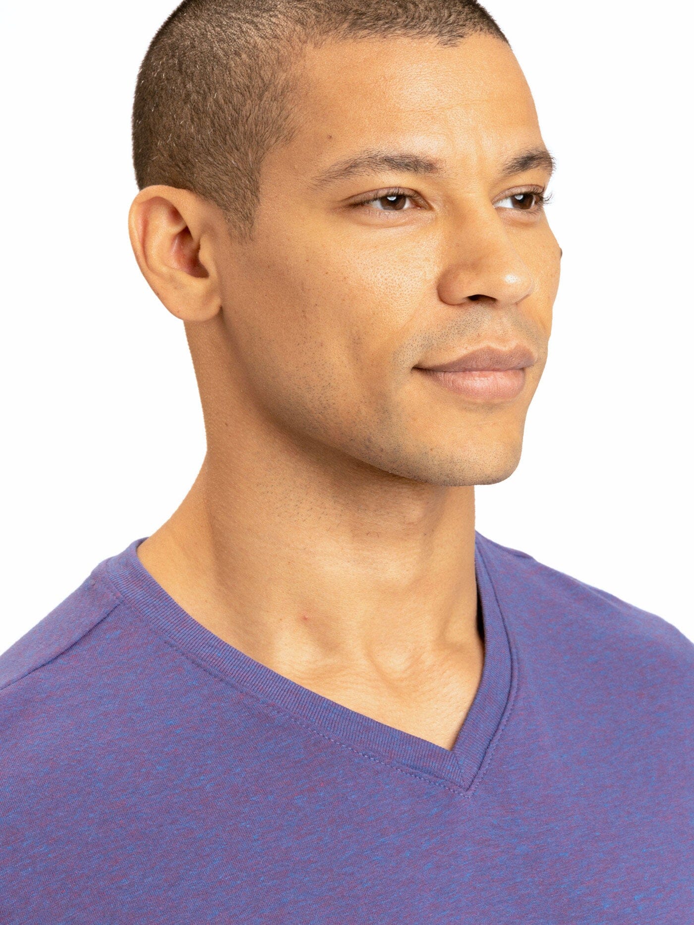 Men's Core Triblend Jersey V-Neck Tee in Purple