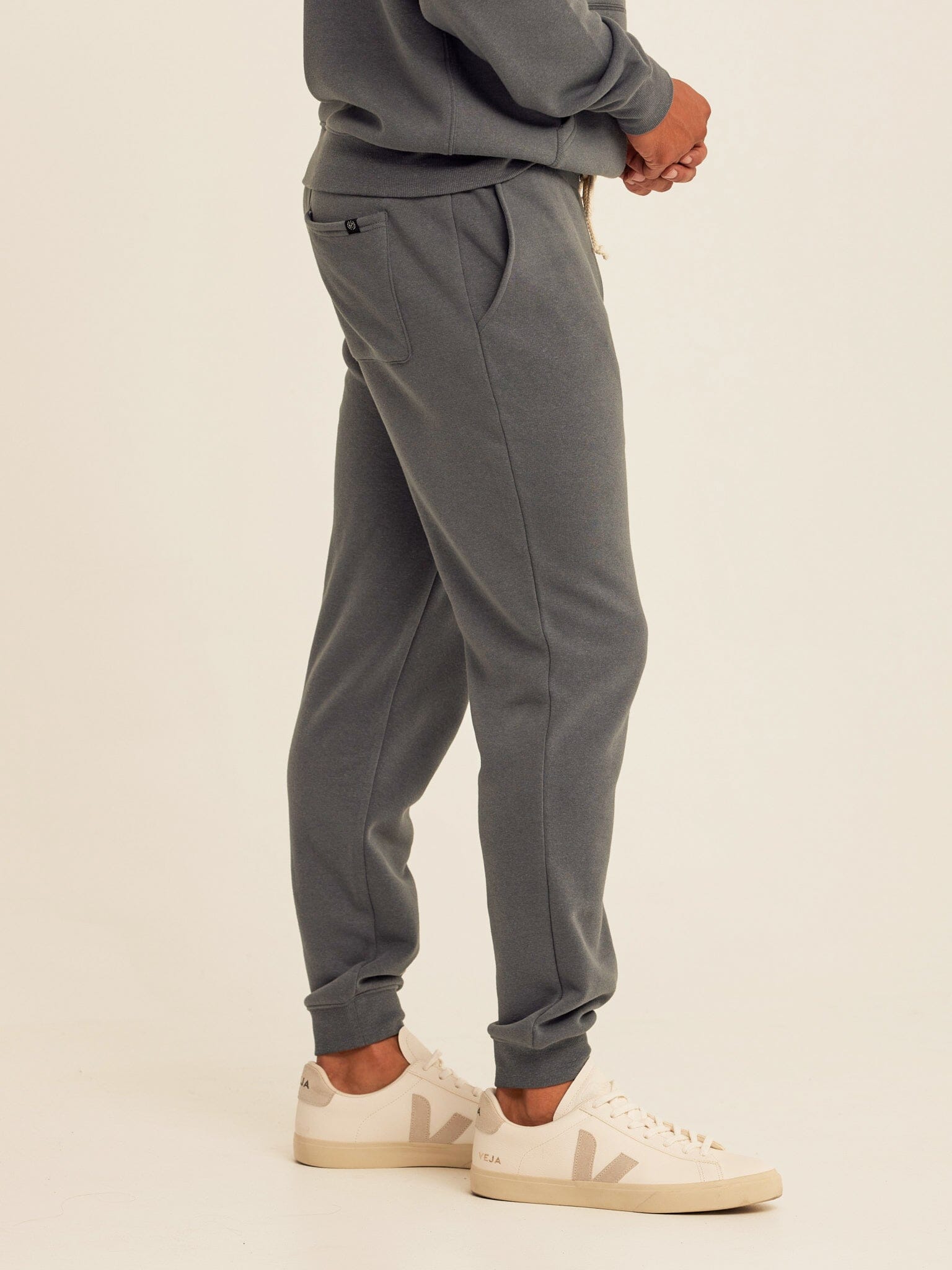 Men's Core Triblend Fleece Joggers in Charcoal Grey - Tapered Fit