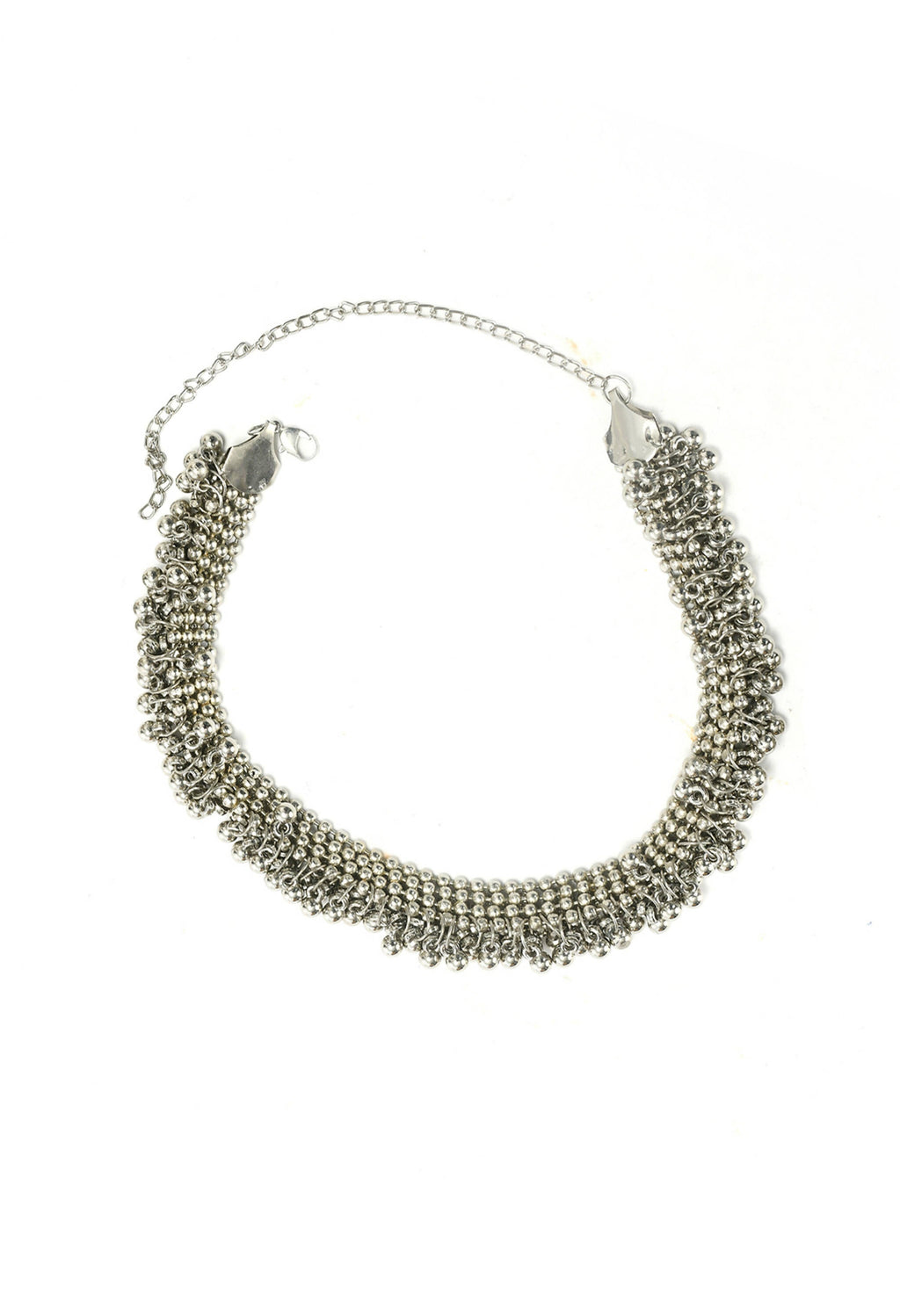 Silver-Plated Brass Ghungroo Work Choker Necklace for Women