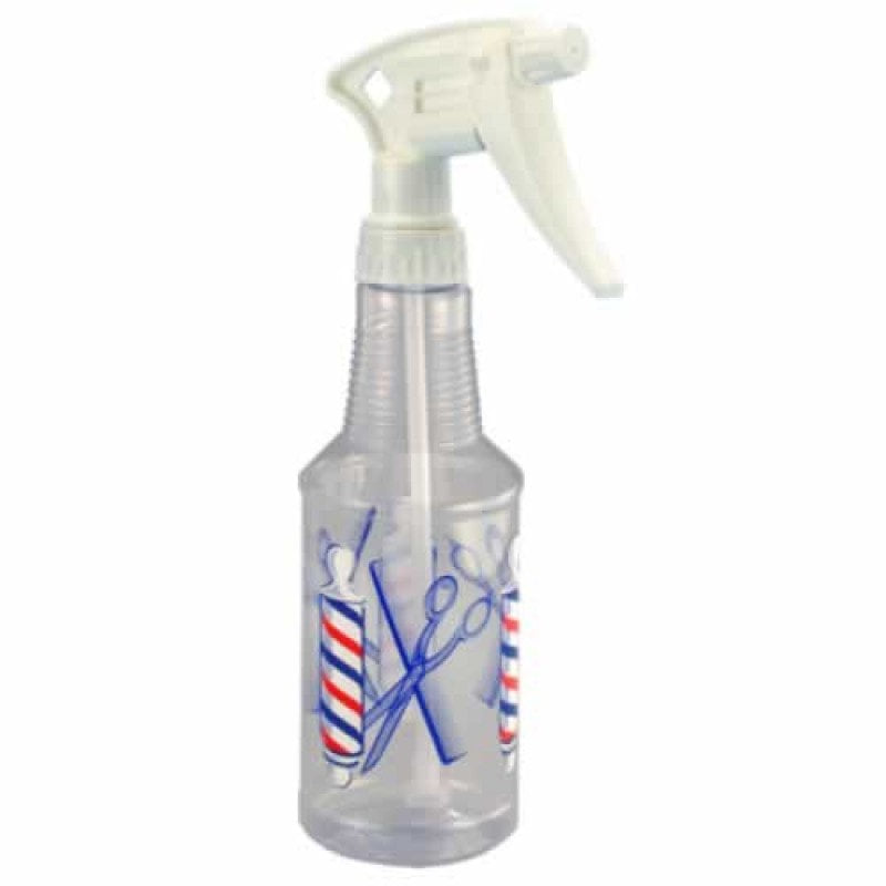 16oz Tolco spray bottle with vintage barber pole and shears graphic