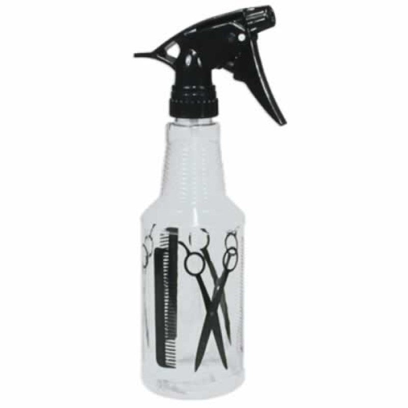 Tolco 16 oz Shear Mist spray bottle in black with Shears and Comb graphic