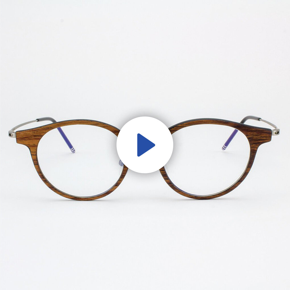Marion Featherlight Titanium & Wood Eyeglasses - Brown and Silver