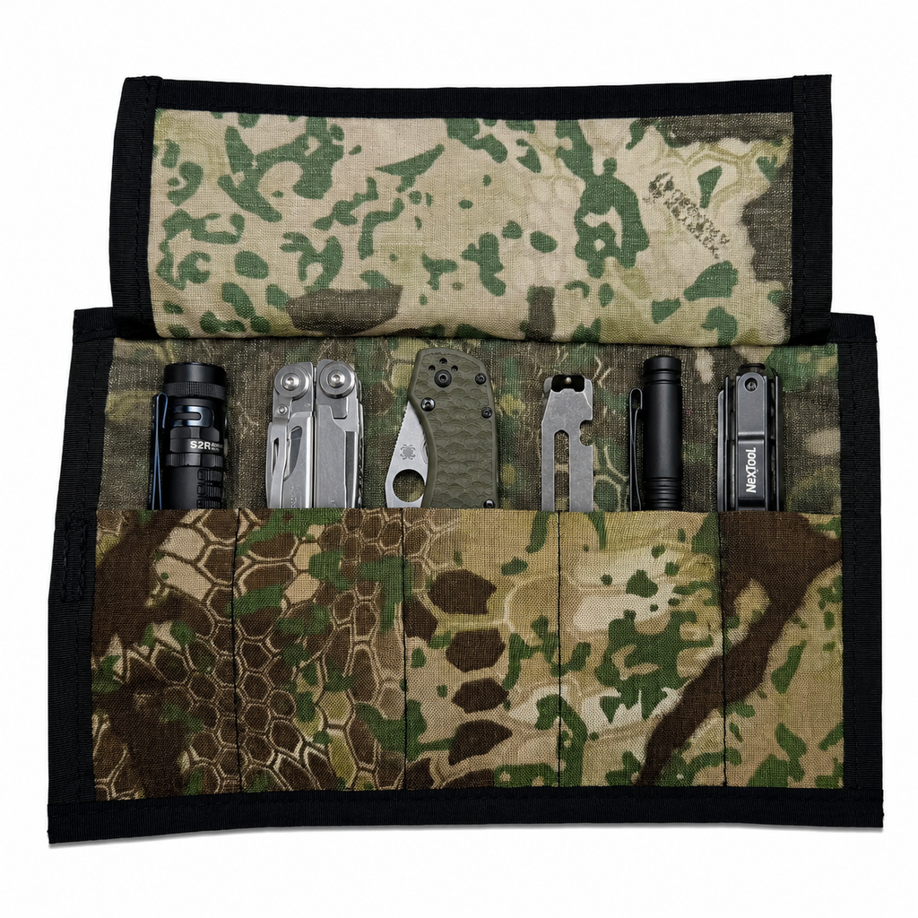 Small Wide Tool Roll Organizer in 1000D Cordura for EDC Gear