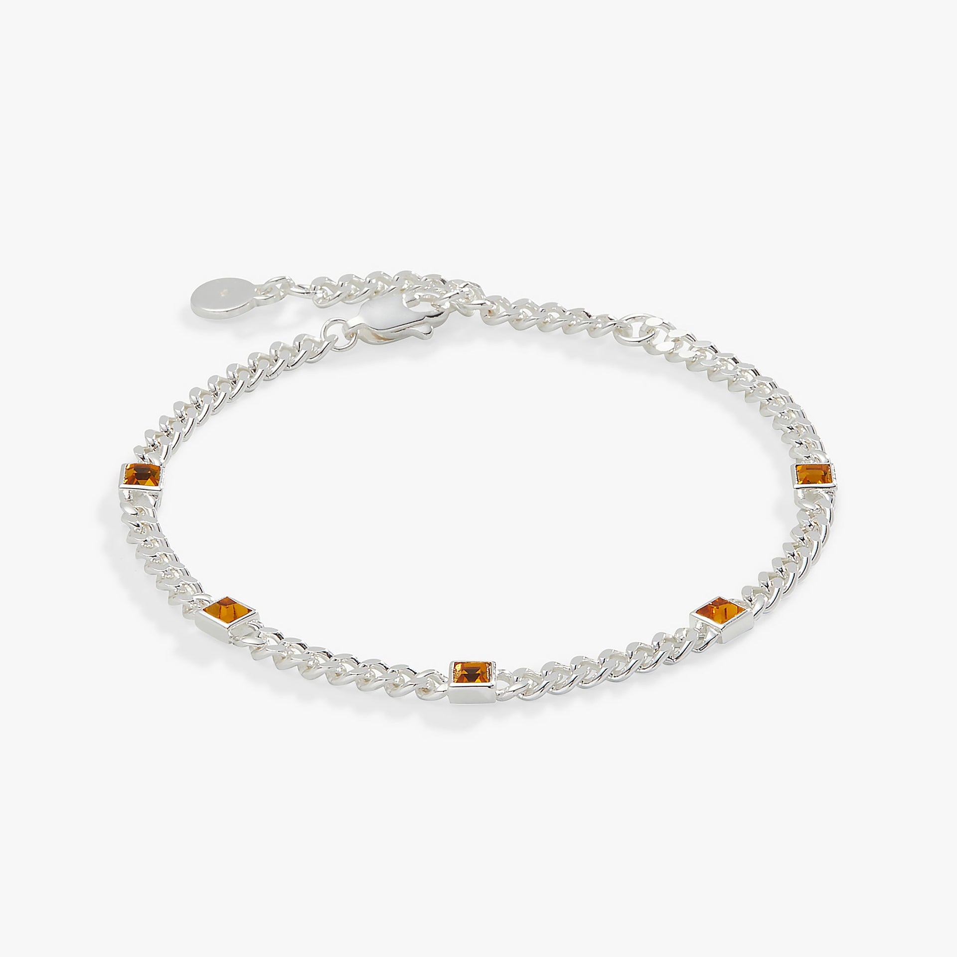 November Birthstone Topaz Curb Chain Bracelet in Gold