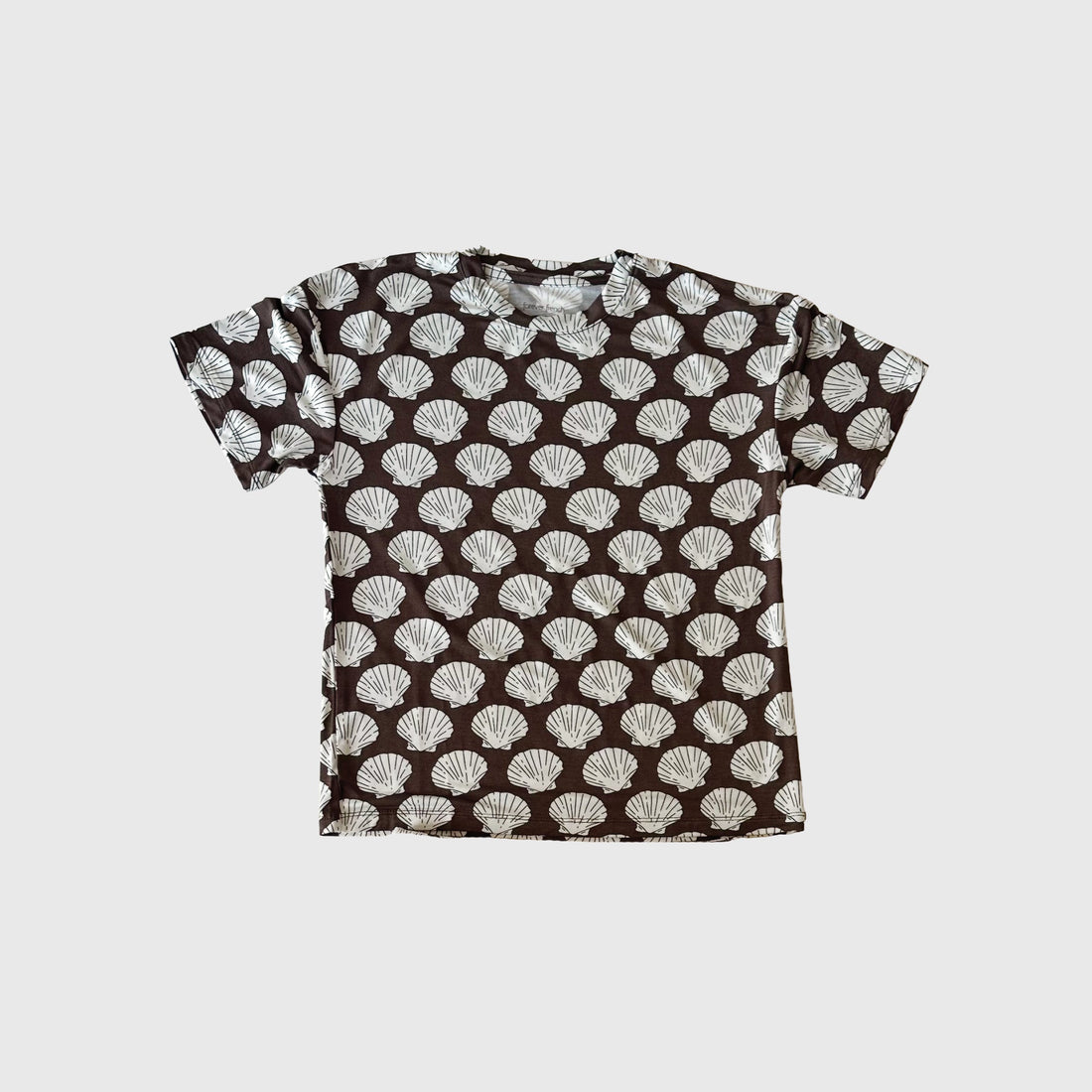 Girls Bamboo Biker Short Set in Seashells Print