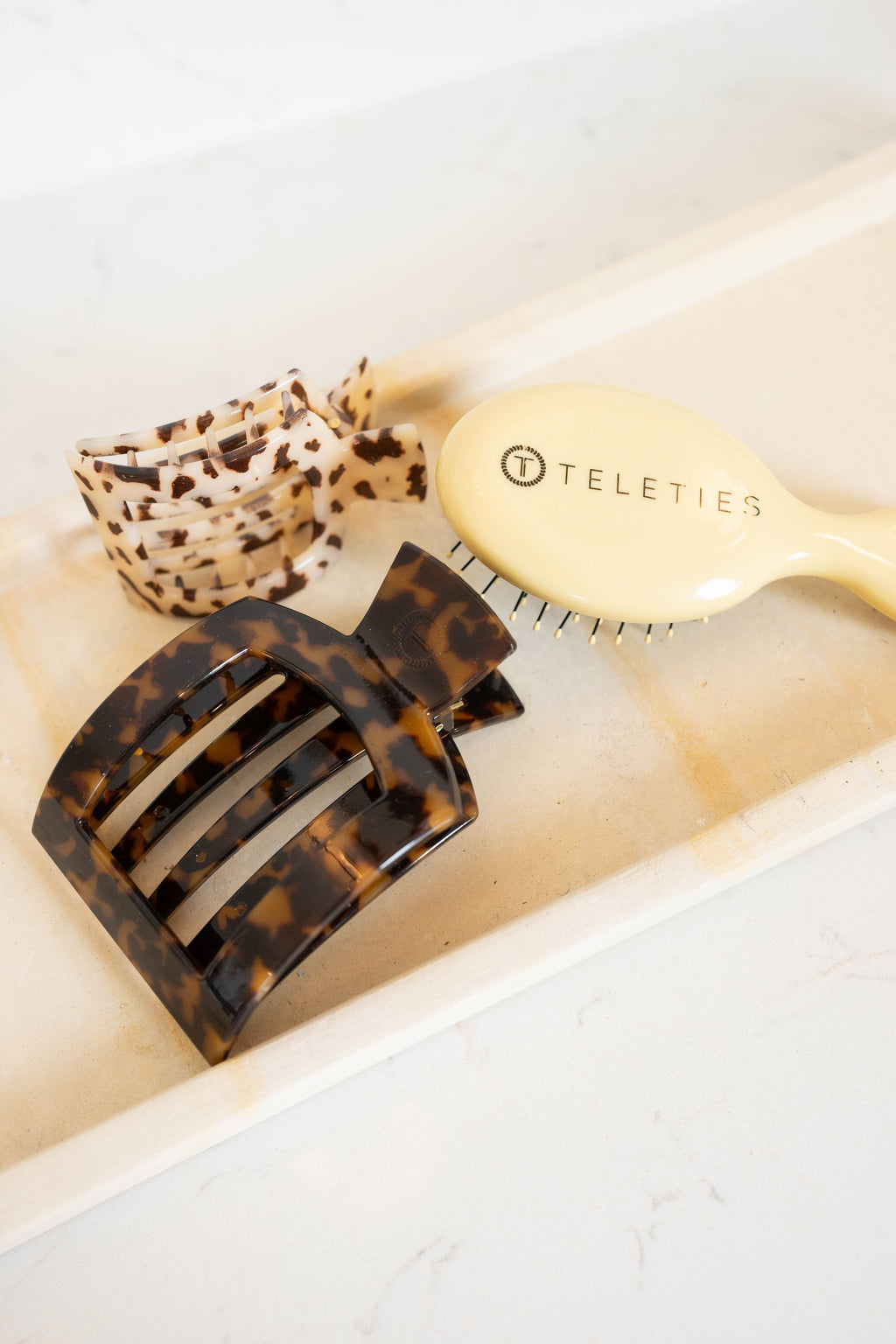 Large Flat Square Hair Clip in Tortoise Print for Comfortable Wear
