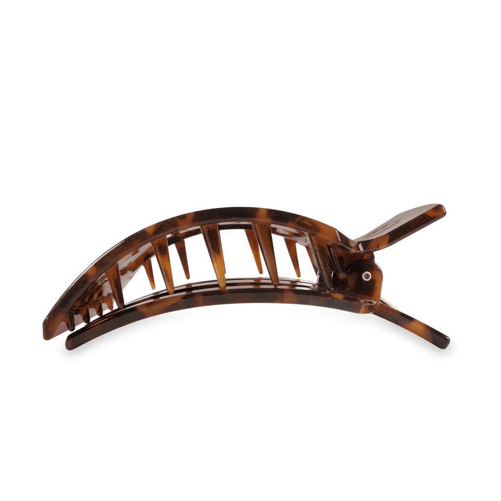 Large Flat Square Hair Clip in Tortoise Print for Comfortable Wear