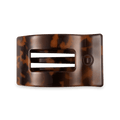 Tortoise Medium Flat Rectangle Hair Clip shown from top angle