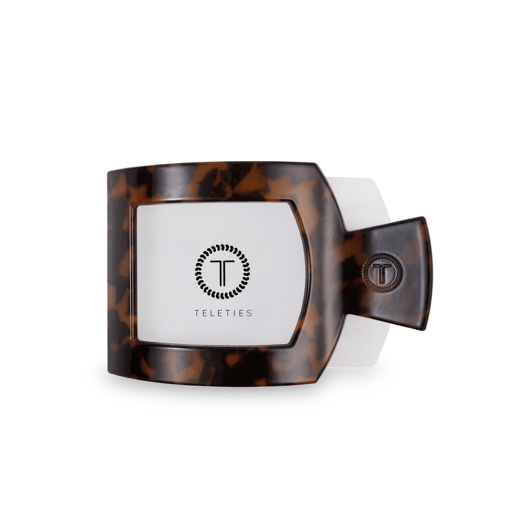Tortoise Medium Flat Square Hair Clip for Comfortable Styling