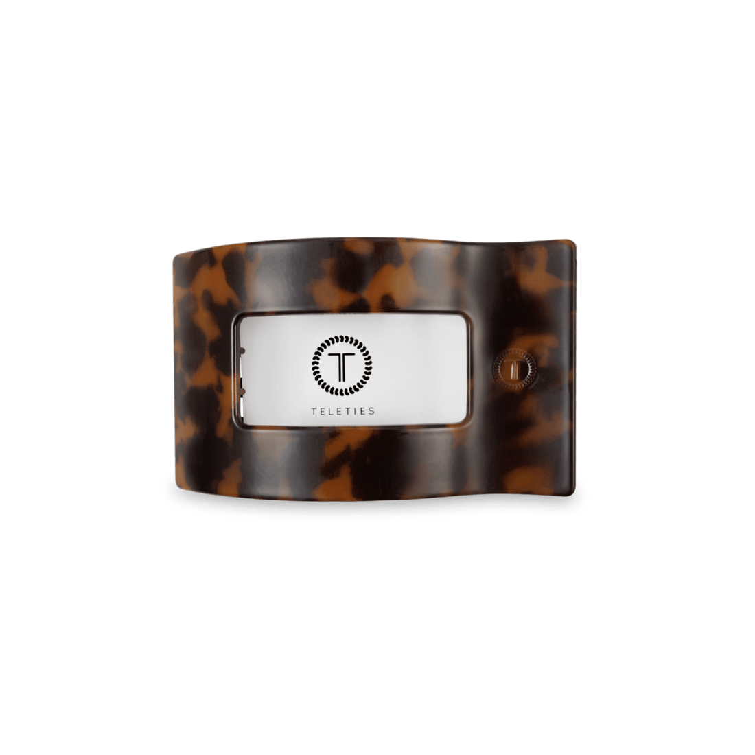 Small Flat Rectangle Hair Clip in Tortoise Shell Pattern