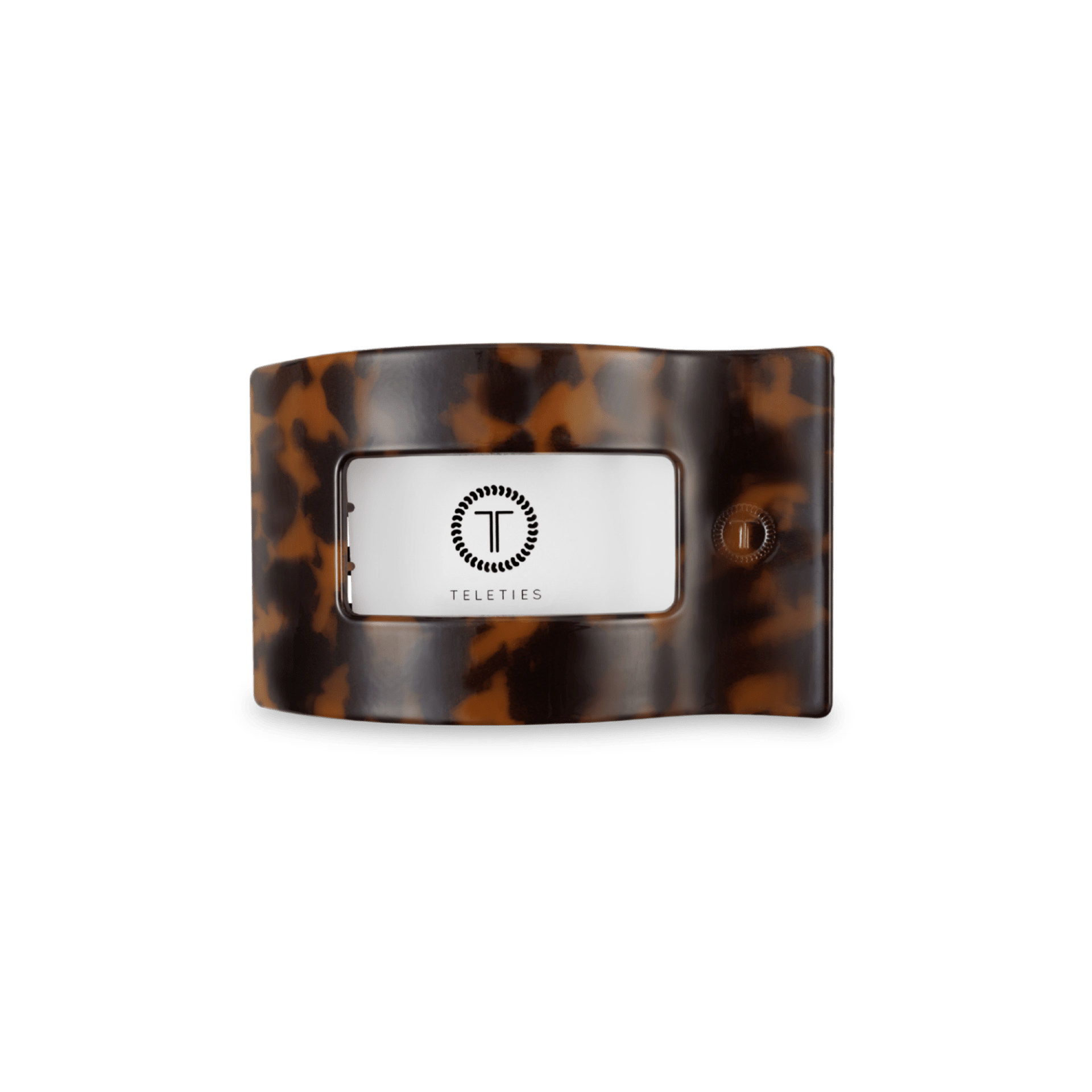 Small Flat Rectangle Hair Clip in Tortoise Shell Pattern
