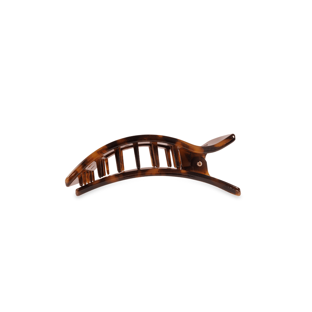 Small Flat Rectangle Hair Clip in Tortoise Shell Pattern