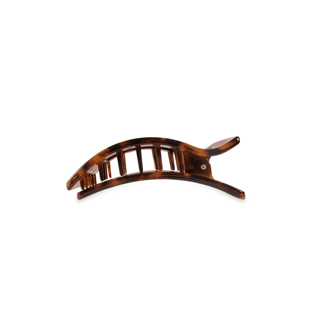Small Flat Rectangle Hair Clip in Tortoise Shell Pattern