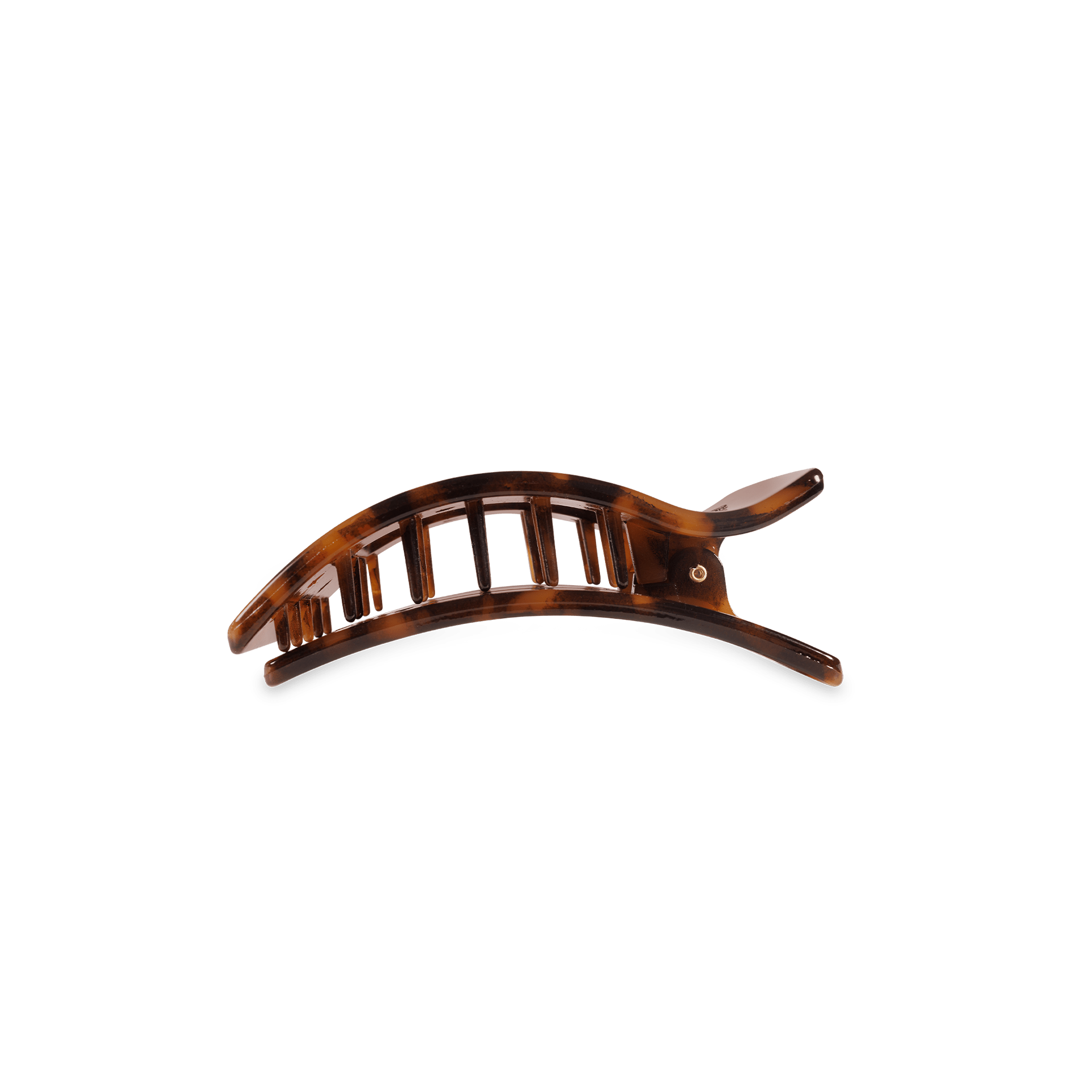 Small Flat Rectangle Hair Clip in Tortoise Shell Pattern