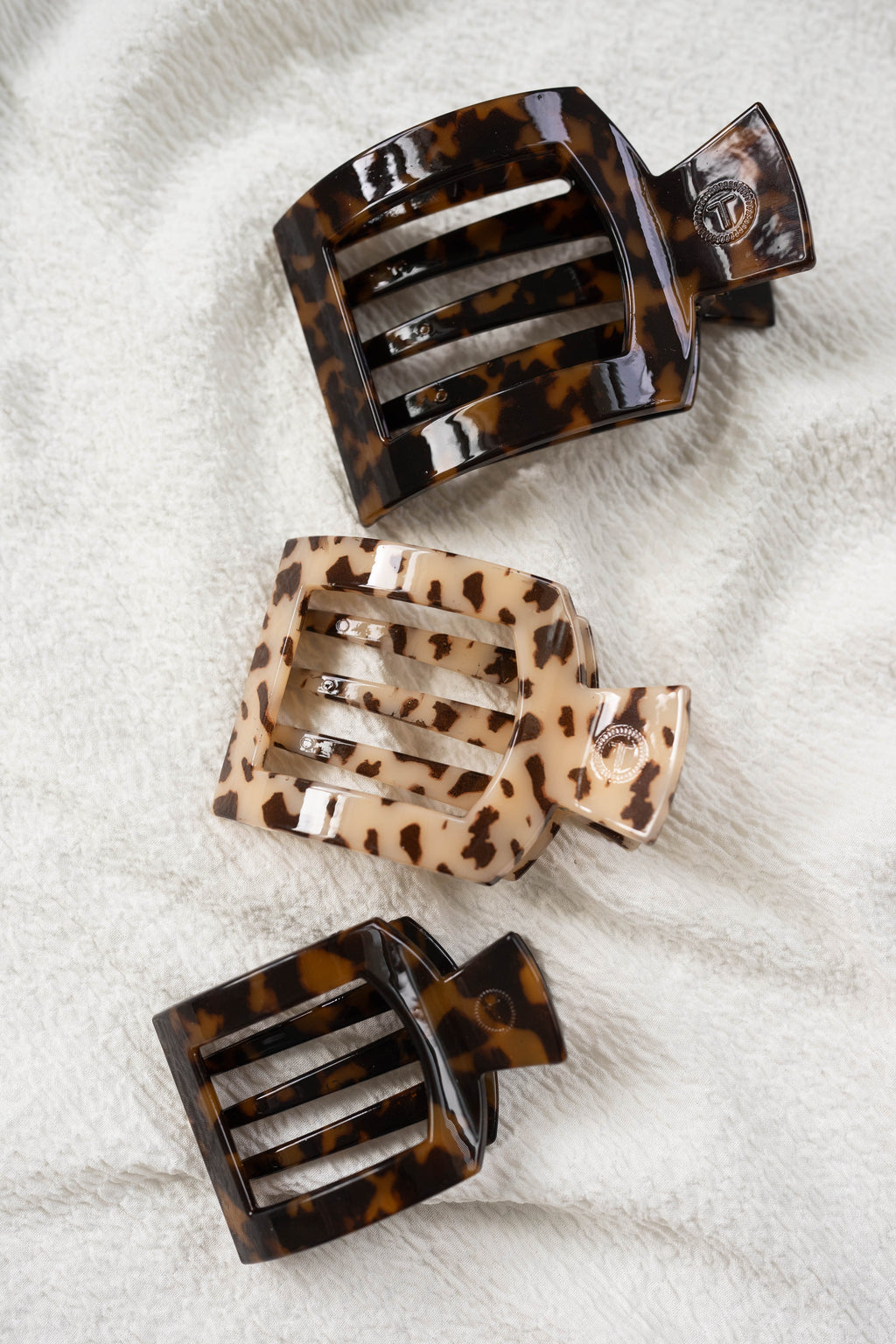 Small Flat Square Hair Clip in Tortoise - Comfortable Hair Claw