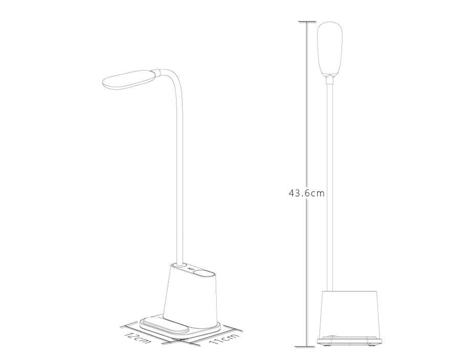 Dimmable LED Desk Lamp with Wireless Charging & USB Port