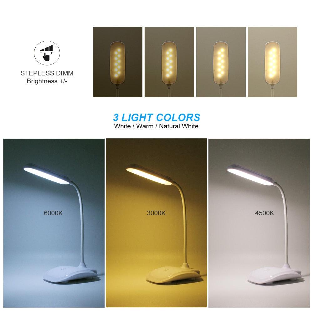 Dimmable LED Desk Lamp with Lithium Battery & USB Charging