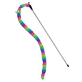 Touchcat Worm-Tail Designer Wand Cat Teaser featuring a glitter wand and colorful striped plush tail