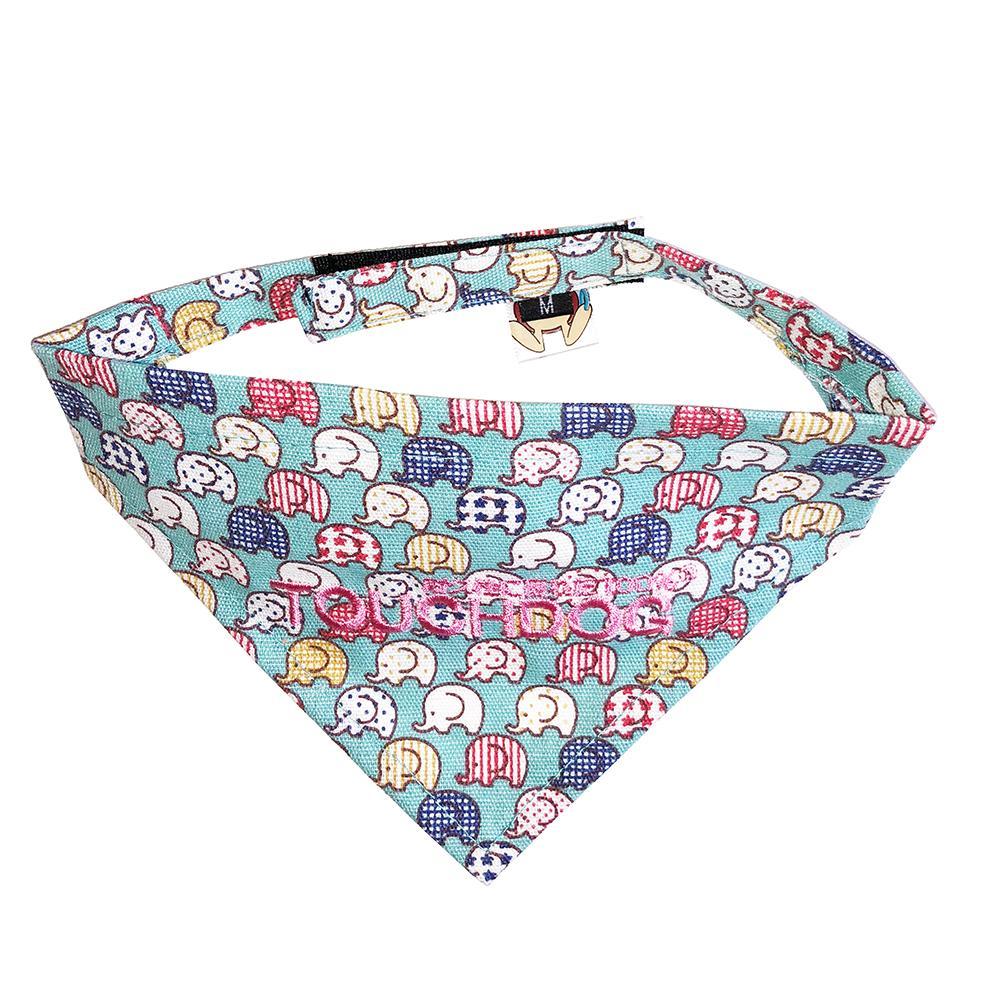 Touchdog Designer Hook-and-Loop Pet Bandana - Aqua