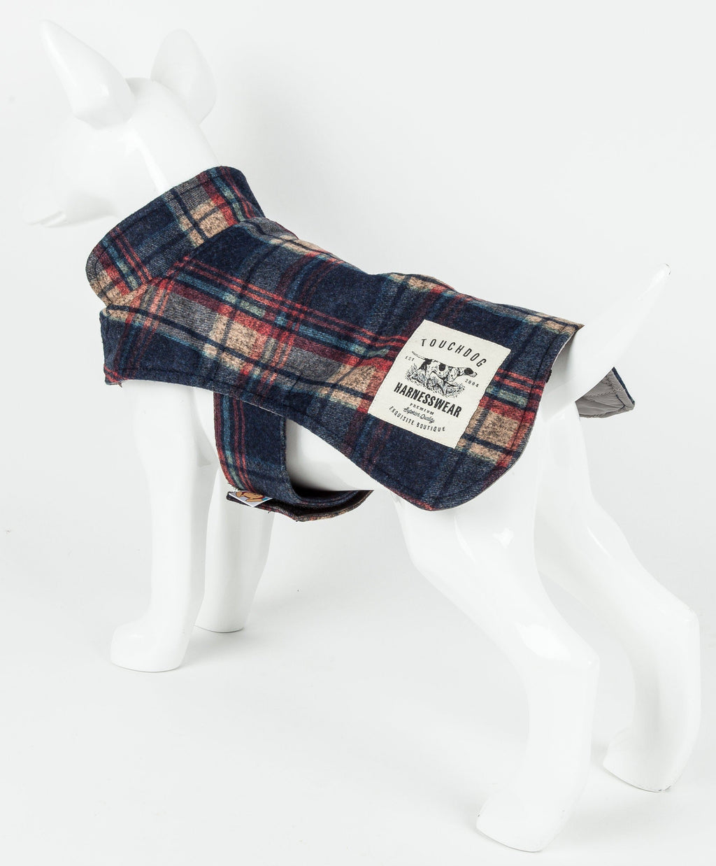 Touchdog ® 2-In-1 Tartan Plaid Dog Jacket and Matching Reversible Dog Mat