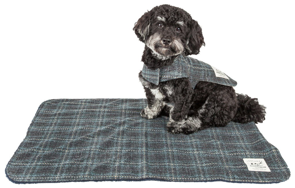 Windowpane Plaid Dog Jacket and Reversible Dog Mat Set - Image 2