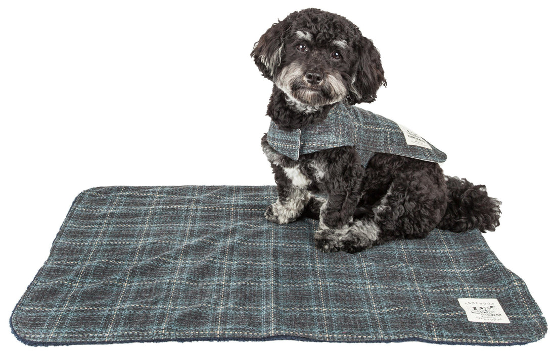 Windowpane Plaid Dog Jacket and Reversible Dog Mat Set - Image 2