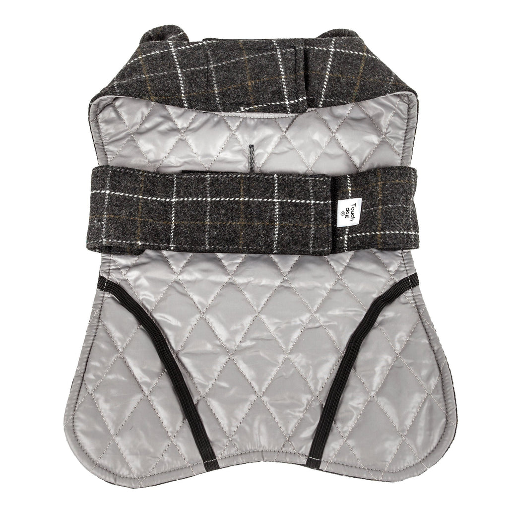 Touchdog ® 2-In-1 Windowpane Plaid Dog Jacket and Matching Reversible Dog Mat