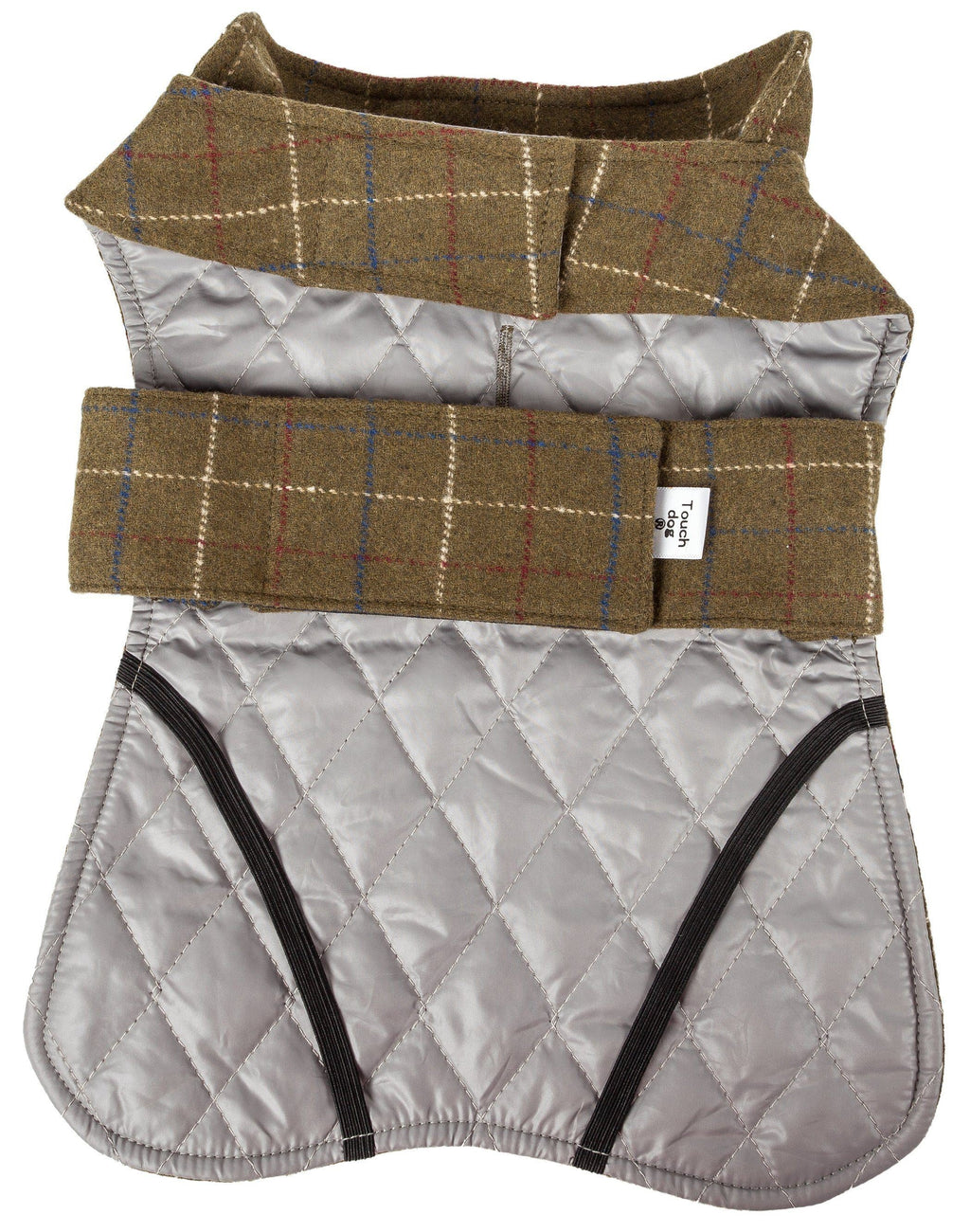 Touchdog ® 2-In-1 Windowpane Plaid Dog Jacket and Matching Reversible Dog Mat