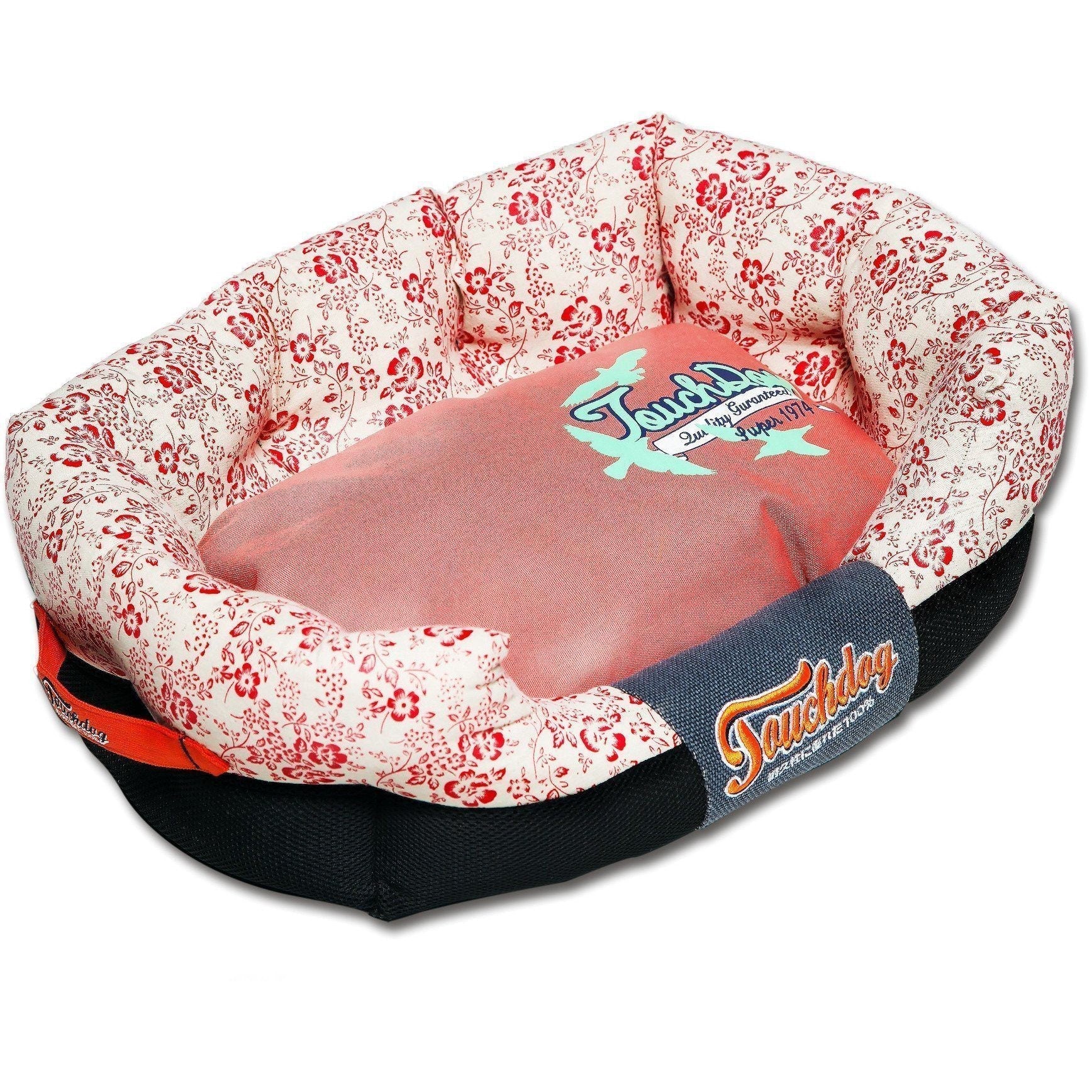 Touchdog ® 'Floral-Galoral' Ultra-Plush Rectangular Rounded Designer Dog Bed