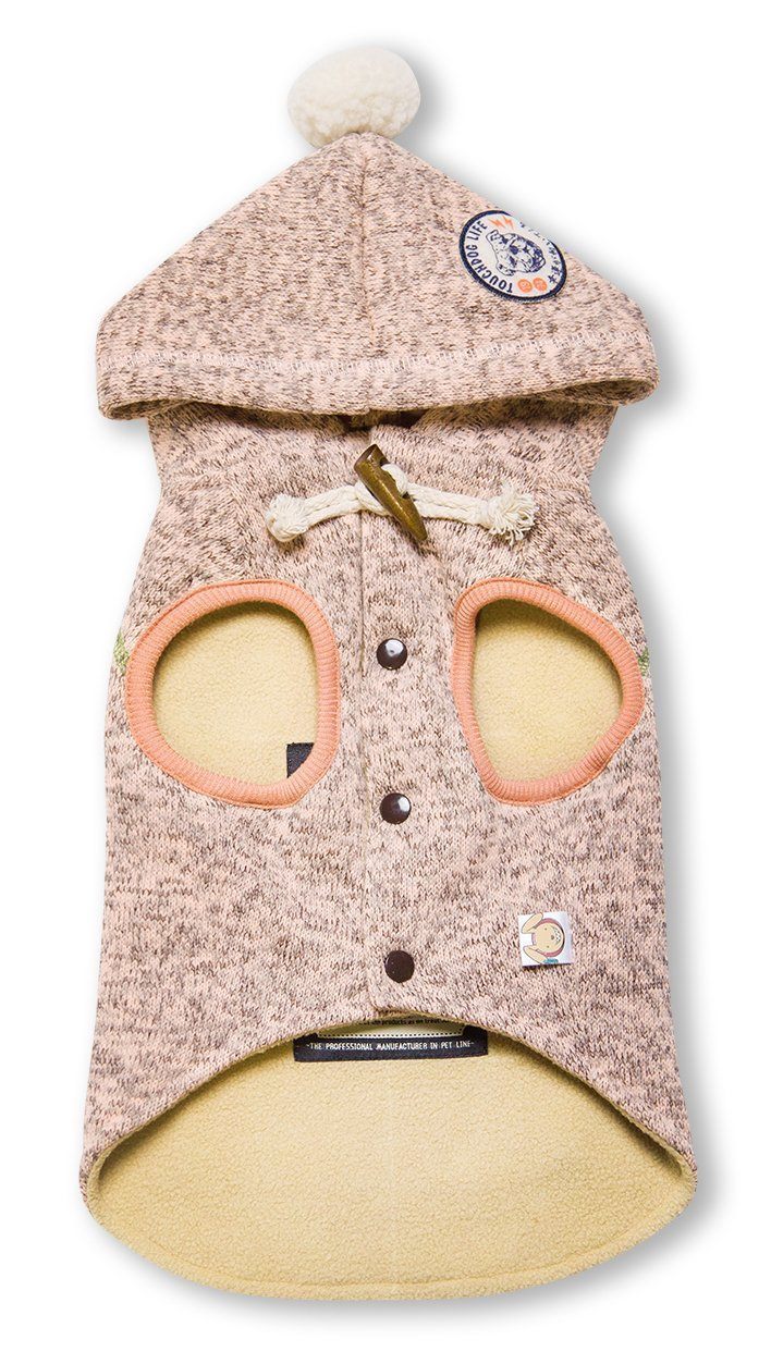Touchdog ® Hippie Embellished Sleeveless Pompom Hooded Fashion Dog Sweater