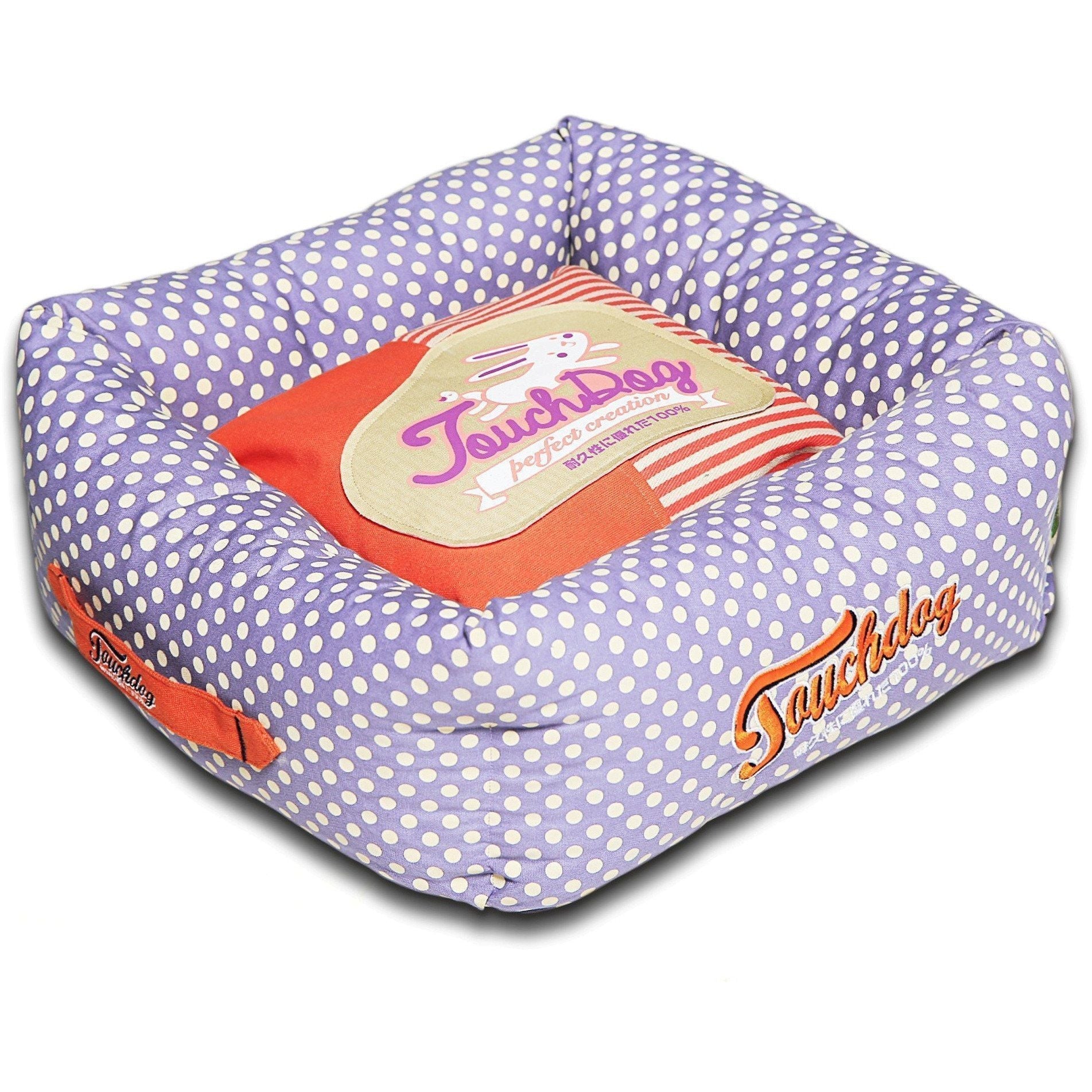 Touchdog ® 'Polka-Striped' Designer Premium Squared Dog Bed