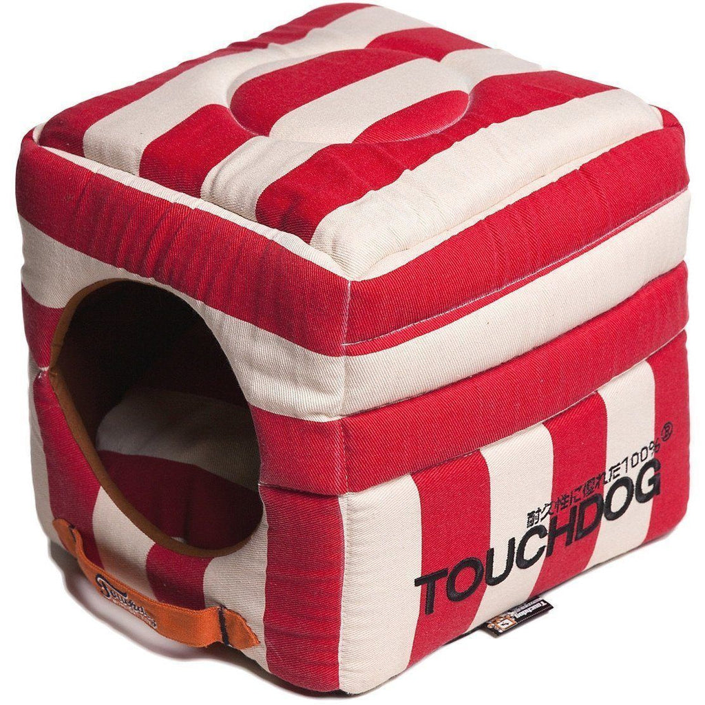 Touchdog ® 'Polo-Striped' 2-in-1 Convertible and Collapsible Dog and Cat Bed