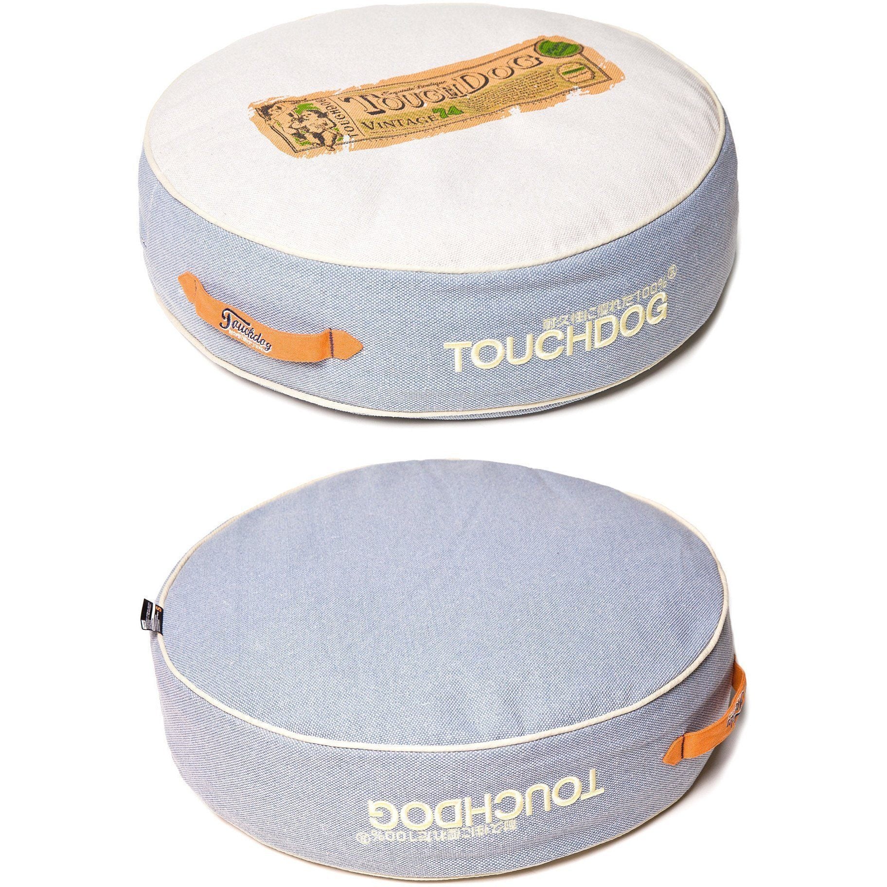 Touchdog ® 'Surround-View' Original Classical Denim Rounded Designer Dog Bed
