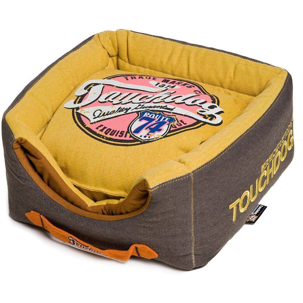 Touchdog ® 'Vintage Squared' 2-in-1 Convertible and Collapsible Dog and Cat Bed