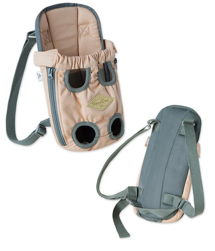 Durable canvas Wiggle-Sack dog carrier backpack in grey-green for hands-free pet transport