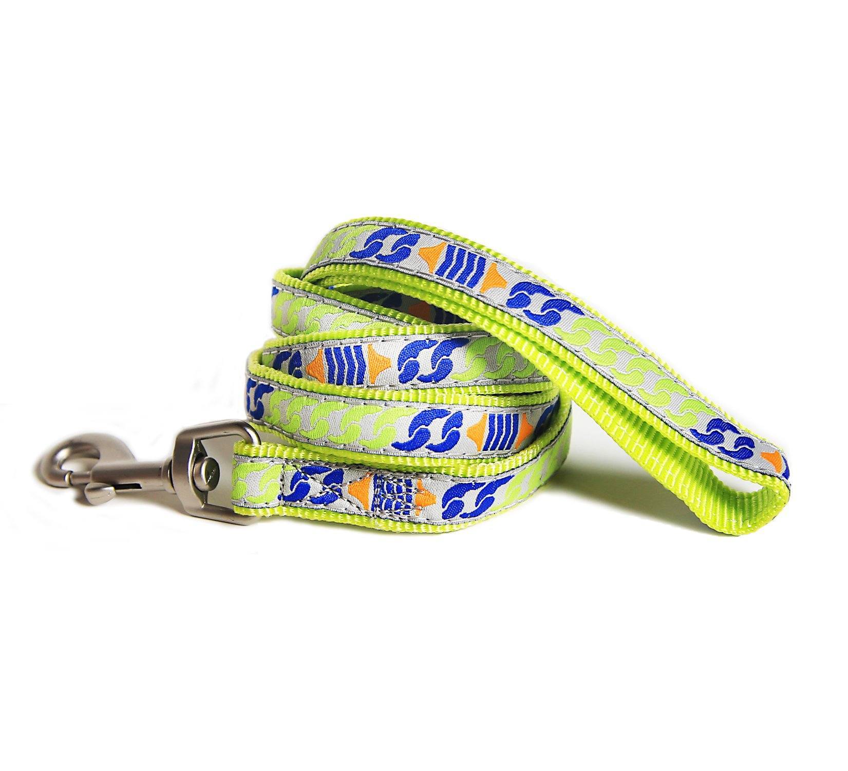Touchdog Tough Stitched Durable Embroidered Collar and Leash - Yellow