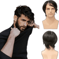 Full Lace Men’s Toupee 100% Human Hair Natural Seamless Hairpiece