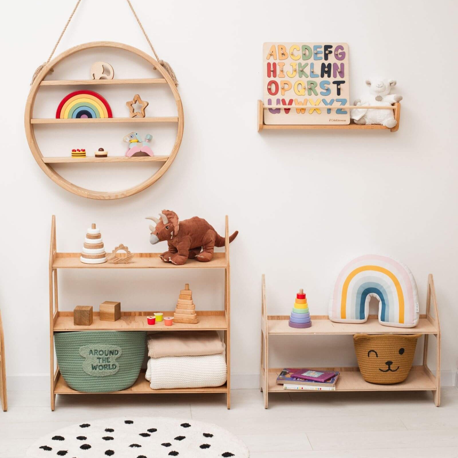 Montessori Toy Shelf for Kids - Durable Wooden Organizer