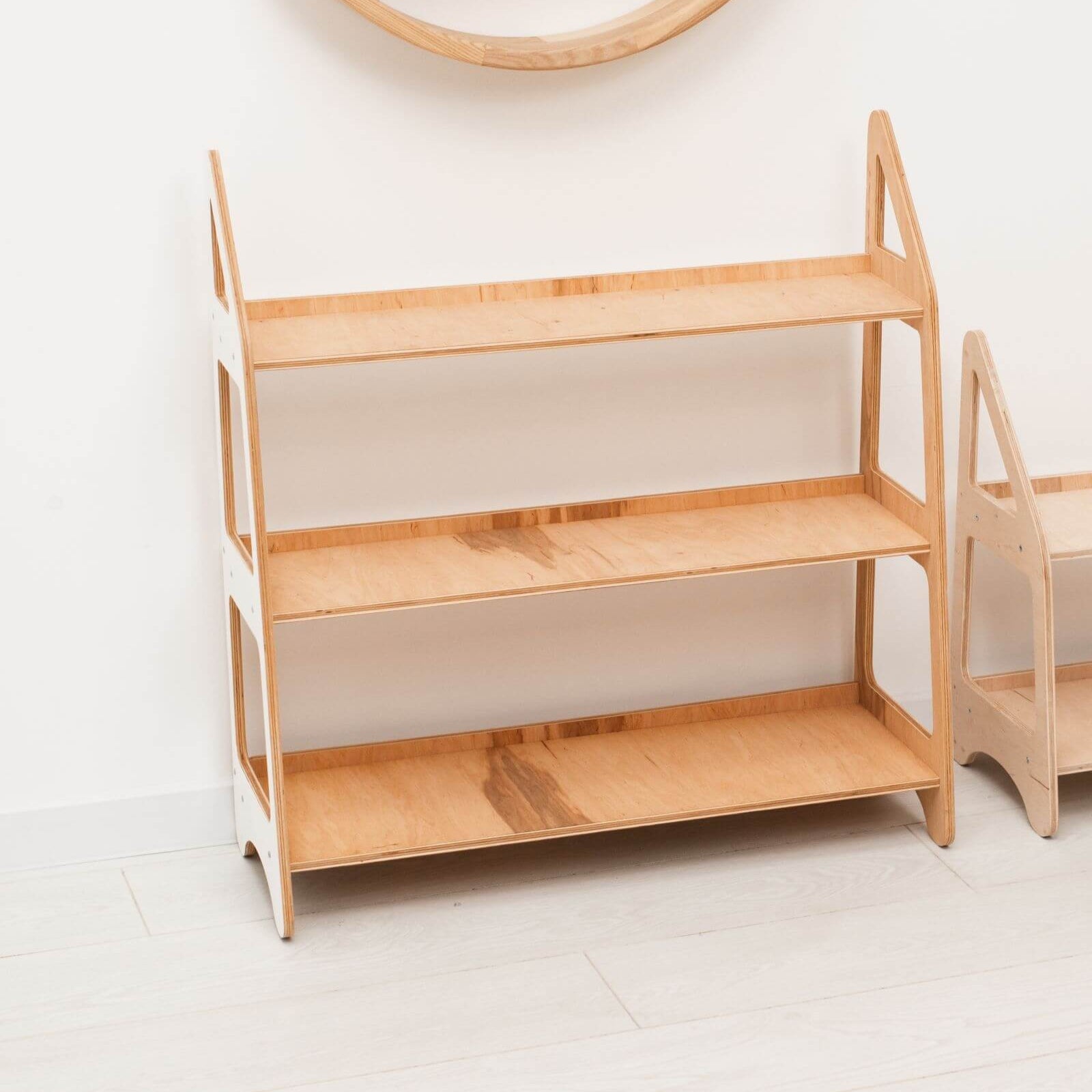 Minimalist Montessori Wooden Toy Shelf for Nursery Organization