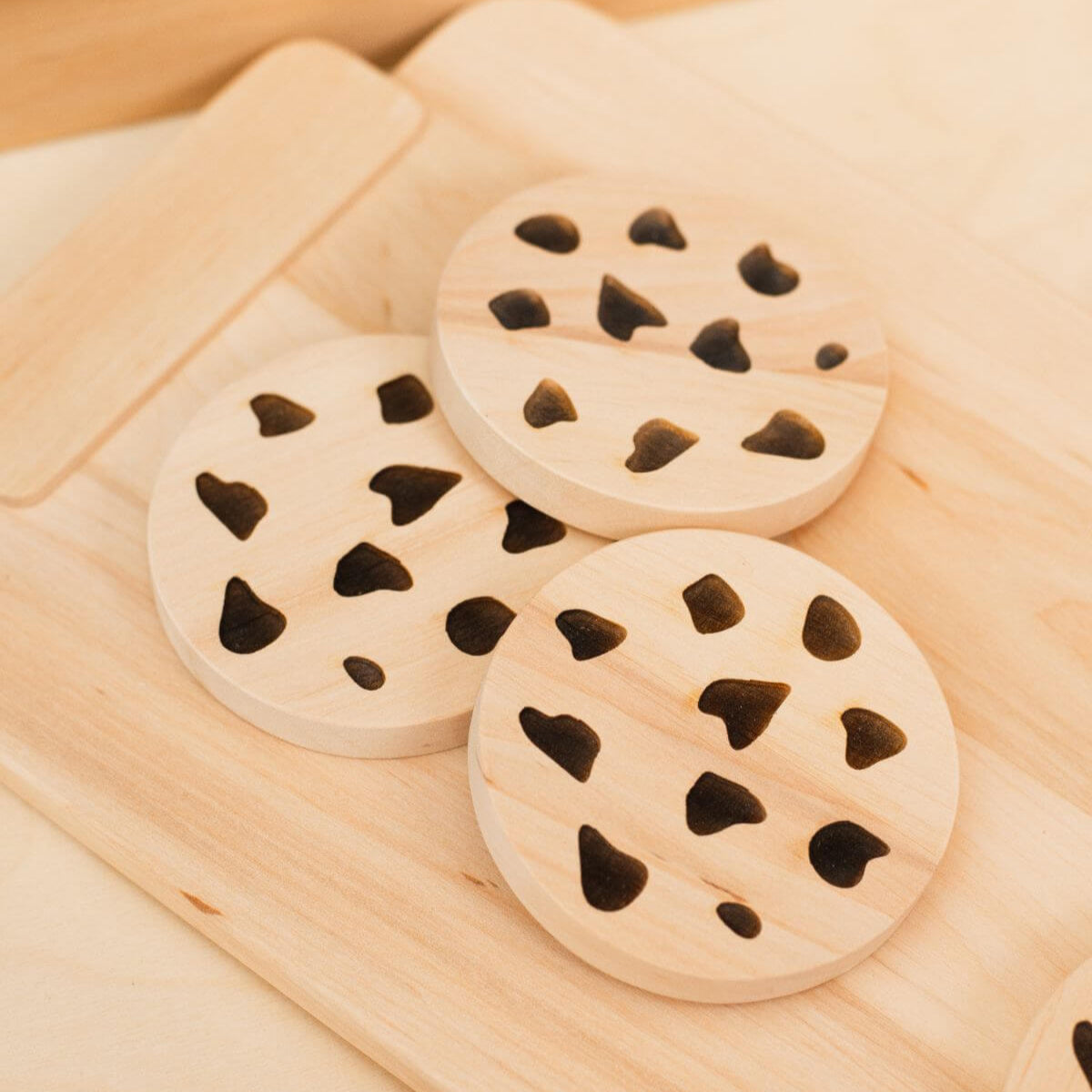 Wooden Toy Cookie Set with Tray - Montessori Pretend Play Decor