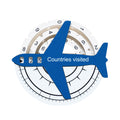 Aqua colored 3D wooden world map for travel tracking