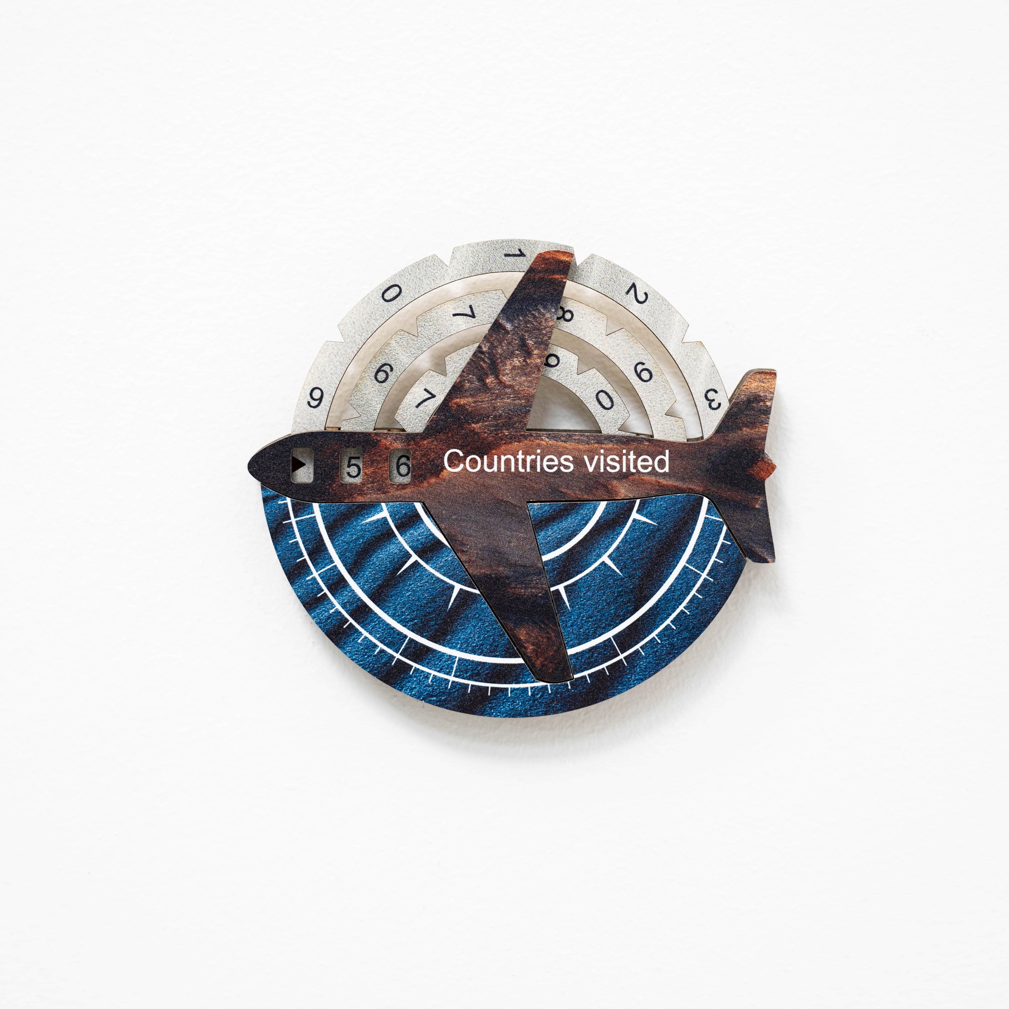 3D Wooden World Map Travel Tracker Modern Minimalist Wall Art