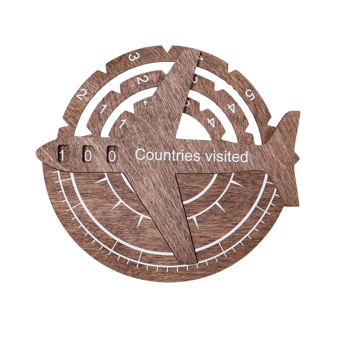 3D Wooden World Map Travel Tracker Modern Minimalist Wall Art