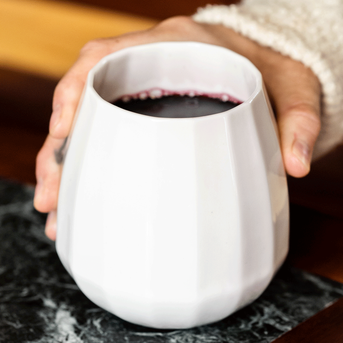 Handmade Translucent Porcelain Wine Glass for Modern Tableware - Image 3