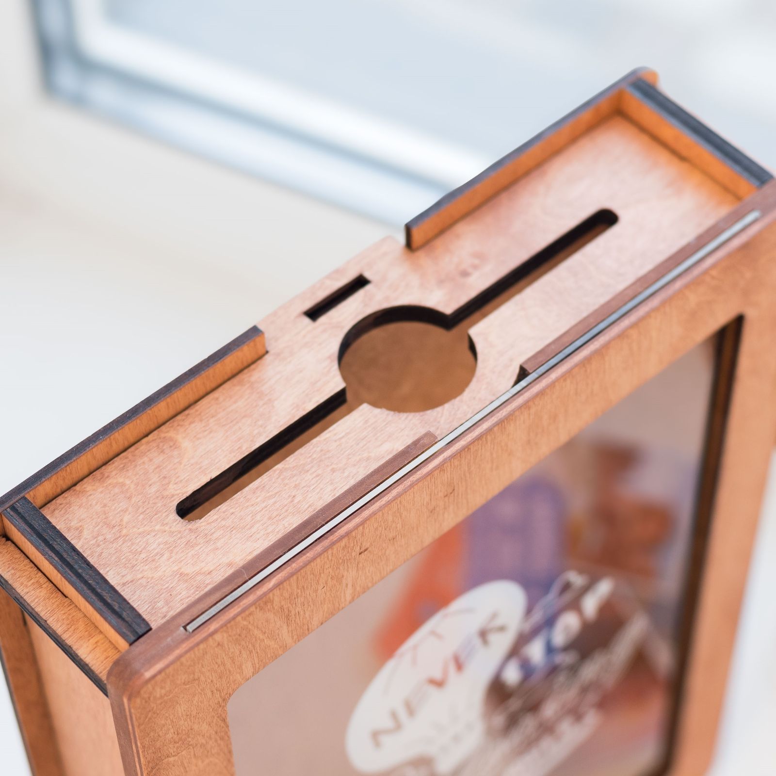USA Travel Memory Box - Dark Walnut Wooden Keepsake Storage