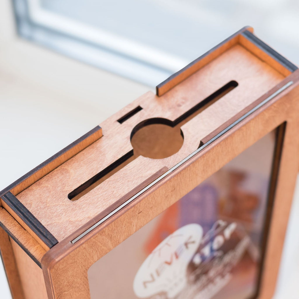 Travel Memory Keepsake Box - Rich Pecan Wooden Storage