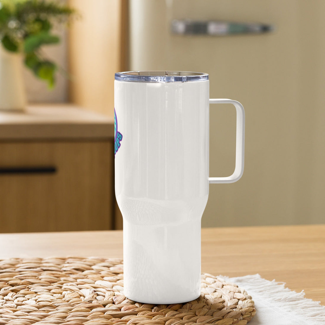 White Stainless Steel Basketball Logo Travel Tumbler - Image 4