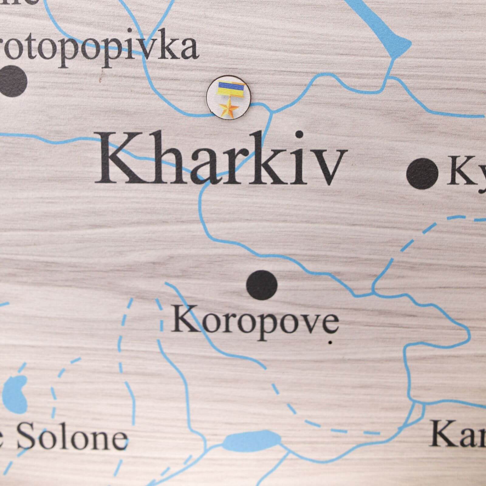 Wooden Map of Ukraine Cappuccino Minimalist Wall Art